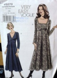 8279 EZ VOGUE LONG FLARE PLEAT DRESS PATTERN 6-12; 14-20 choice uncut